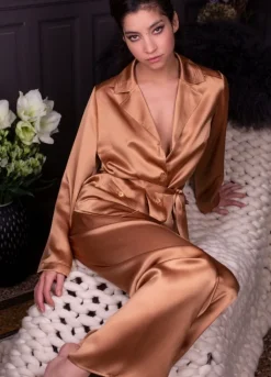 Seidenpyjama SOIE UNIE uni Marjolaine