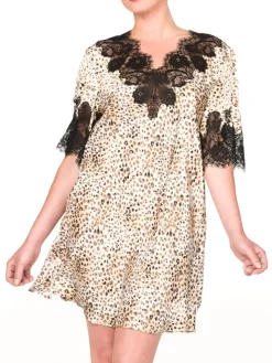 Seiden-Sleepshirt mit Spitze ST. ELM Kurzarm von Gattina