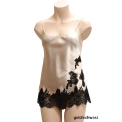 Seidentop STARSHINE schwarz oder gold Spitze von Gattina