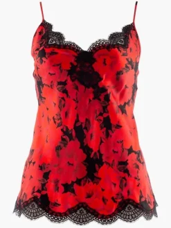 Seiden-Top TOI MON AMOUR rot-schwarz von Aubade