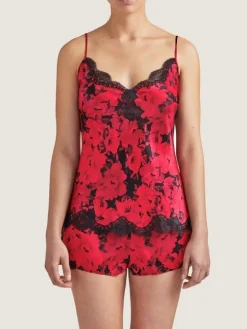 Seiden-Top TOI MON AMOUR rot-schwarz von Aubade