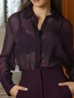 Seidenvoile Hemdbluse VARIATIONS DESIR uni von Lise Charmel