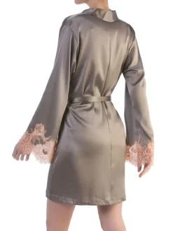 Seta Superior Morgenmantel SUPERBO von Cotton Club mit Seide