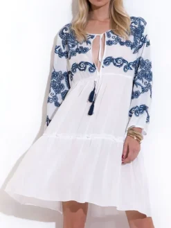 Sommerkleid mit Stickerei RICAMATO von Chiara Fiorini mit Viscose