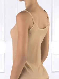 Spaghettiträger Top SORAYA Microtüll von Cotton Club Rubino