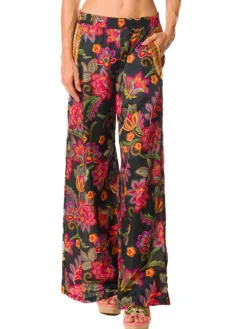 Strandhose mit Seide DAFNE bedruckt von Laetitia Beachwear