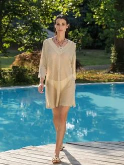 Strandkleid LIPARI in gold von Ritratti Mare