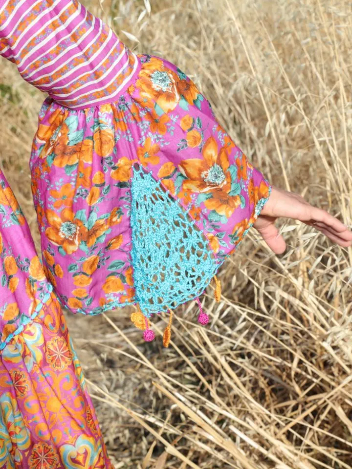 Strandkleid mit Seide NARCISO LILLA von Laetitia Beachwear