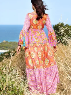 Strandkleid mit Seide NARCISO LILLA von Laetitia Beachwear