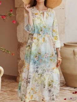 Strandkleid PANAREA limette-türkis von Eva B. Bitzer