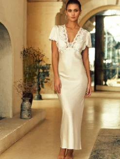 Stretchseide Nachtkleid lang REINE No. 3 von Marjolaine