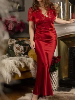 Stretchseide Nachtkleid lang NINA von Marjolaine