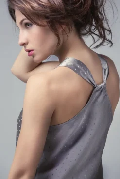 Stretchseide Trägernachthemd PROFUMO D'ORO gold oder schwarz von Gattina