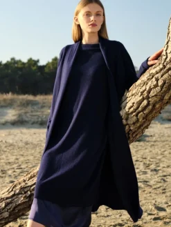 Strick-Hausmantel halblang von Chiara Fiorini mit Wolle und Kaschmir