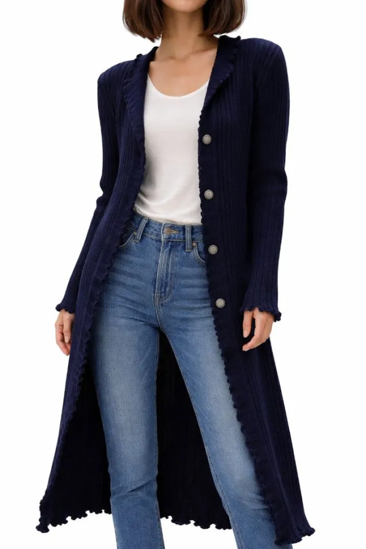 Strick-Morgenmantel FILU LANG von Paolucci mit Merinowolle