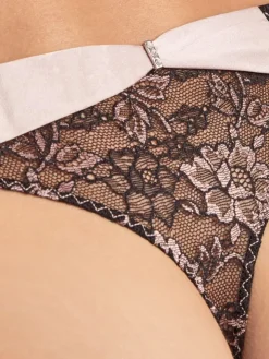 String FEMME GLAMOUR altrosa-schwarz von Aubade mit Seide