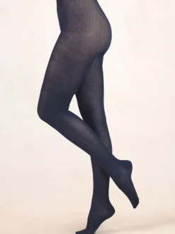 Strumpfhose gerippt mit Kaschmir von Bleuforêt