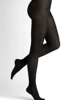 Strumpfhose gerippt mit Kaschmir von Bleuforêt