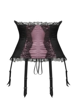 Taillen-Korsett RAJA SOIE TOURBE violett-schwarz von Cadolle mit Seide