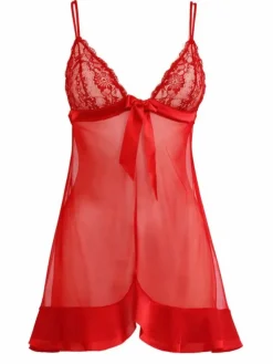 Tüll Baby-Doll NOELI von Exilia rot mit Seide