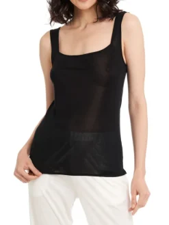 Trägertop aus 100% Wirkseide PURE schwarz oder weiss von Gattina