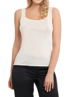 Trägertop aus 100% Wirkseide PURE schwarz oder weiss von Gattina