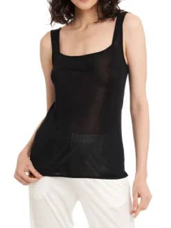 Trägertop aus 100% Wirkseide PURE schwarz oder weiss von Gattina