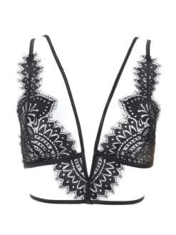 Triangel Longline BLACK SWAN BH aus Spitze von Prelude Milano