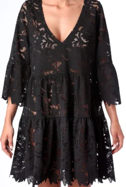 Tunika BARBADOS in schwarz aus Spitze von Ritratti Mare