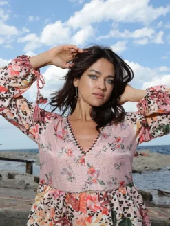 Tunikakleid mit Seide GINEVRA ROSA von Laetitia Beachwear