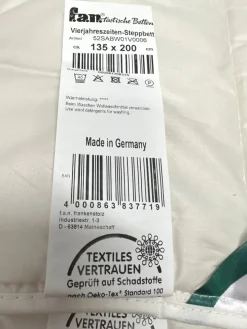 Vierjahreszeiten Bettdecke Schafwolle Füllung f.a.n