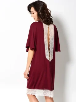 Viscose Sleepshirt HEDDA kurz mit Spitze von Gattina