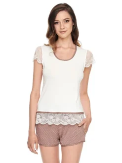 Viscose Sommerpyjama HEDDA mit Spitze von Gattina