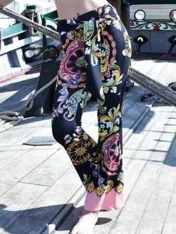 Viscose Strandhose BARI schwarz-bunt von Chiara Fiorini