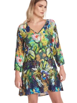 Viscose Tunika FLORENCE grün-bunt von Gattina