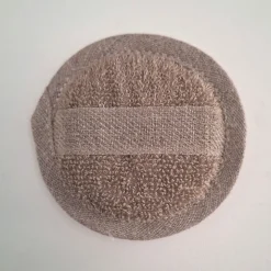 Waschschwamm Halbleinen Frottee taupe von Aleta