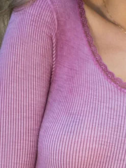 Wolle-Seide Langarm Shirt BREEZE M/L gerippt von Madiva Ecofuture®