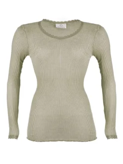 Wolle-Seide Langarm Shirt BREEZE M/L gerippt Madiva Ecofuture®