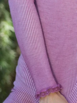 Wolle-Seide Langarm Shirt BREEZE M/L gerippt uni von Madiva Ecofuture®