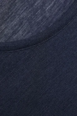 Wolle-Seide Langarm Shirt 2703 in dunkelblau comazo|earth