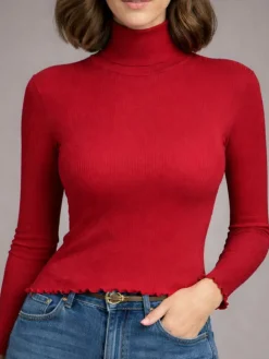 Wolle-Seide ROLLKRAGEN SHIRT gerippt von Artimaglia