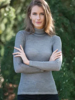 Wolle-Seide Rollkragenshirt BRINA Pflanzenfarbe von Madiva Ecofuture®