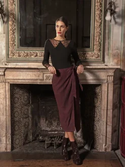 Wolle-Seide Shirt ALINA mit Spitze von Oscalito