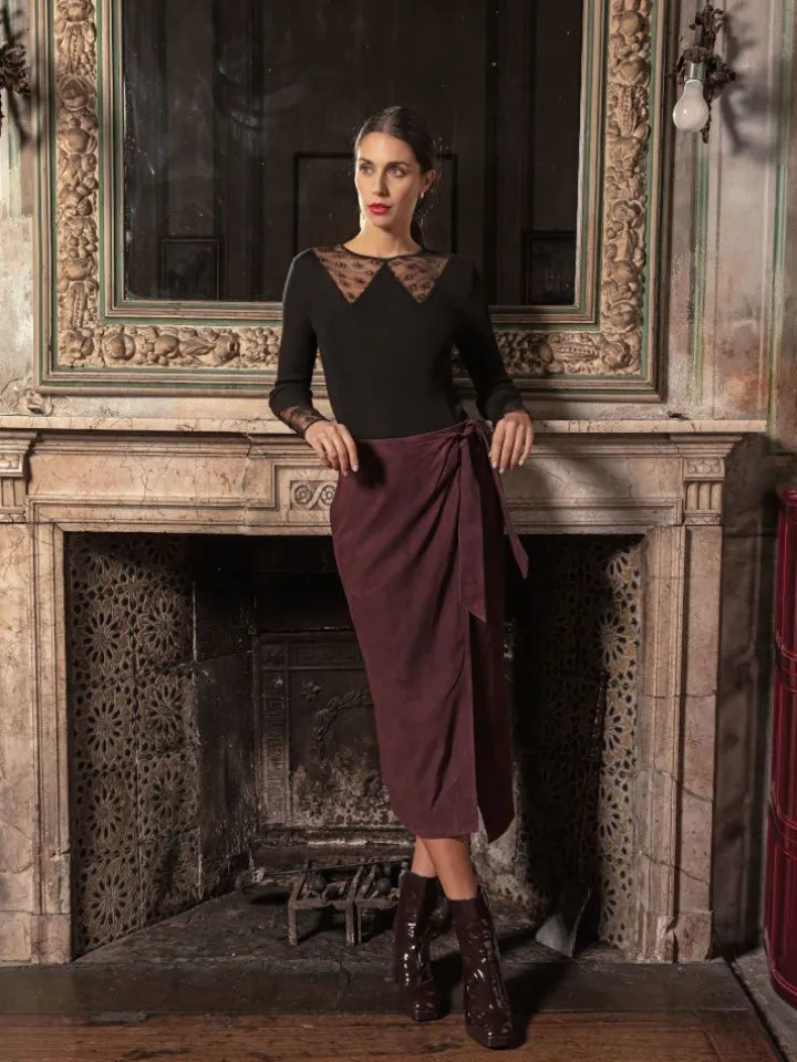 Wolle-Seide Shirt ALINA mit Spitze von Oscalito