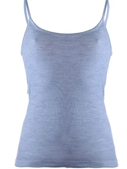 Wolle-Seide Spaghetti Top RUGIADA S/S Pflanzenfarbe uni Madiva Ecofuture®