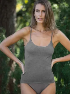 Wolle-Seide Spaghetti Top RUGIADA S/S glatt von Madiva Ecofuture®