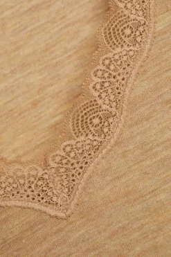 Wolle-Seide T-SHIRT 2703 mit Spitze comazo|earth